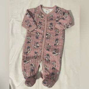 Disney Minnie Mouse Blush Footie Onesie